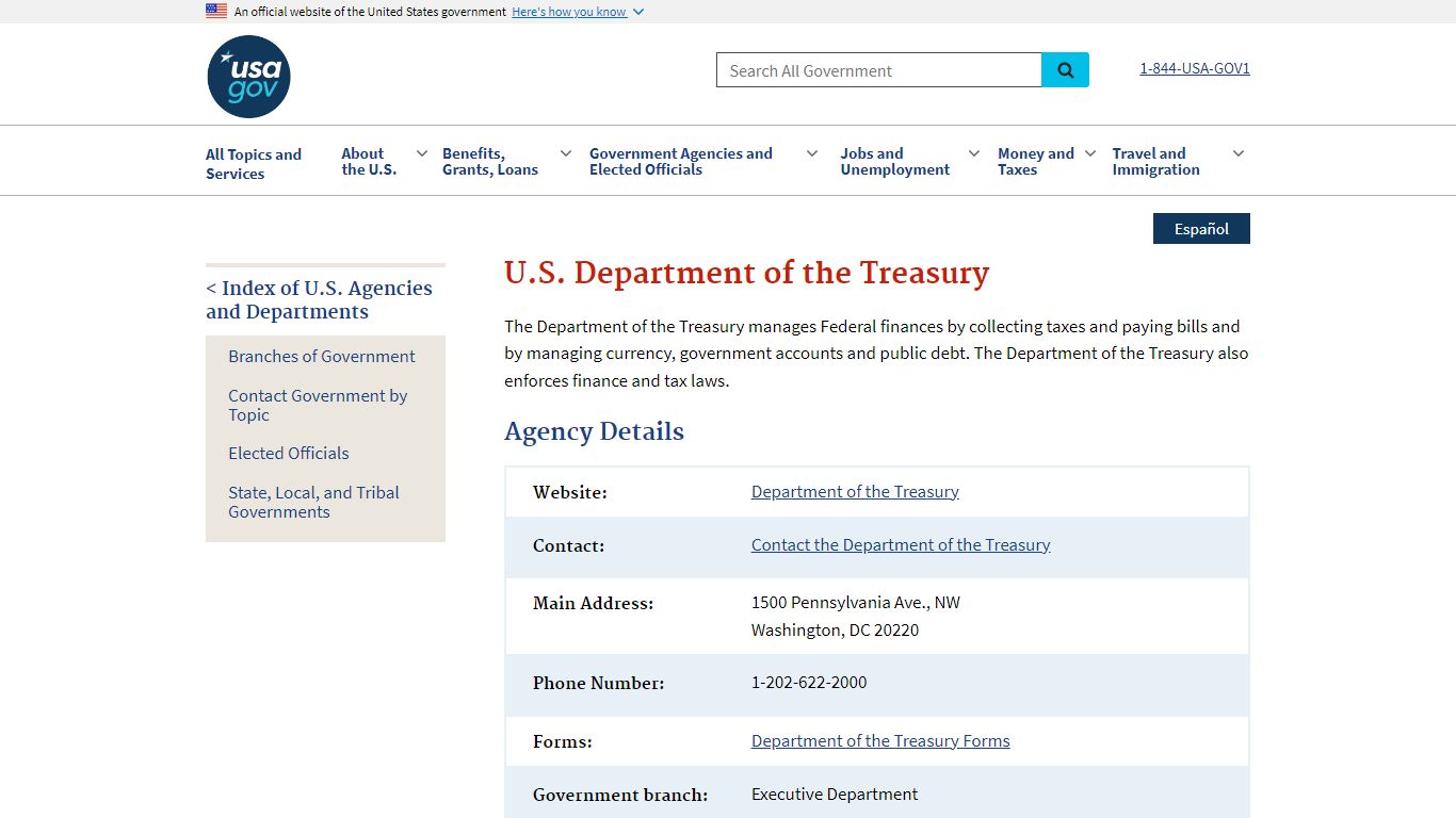 U.S. Department of the Treasury | USAGov